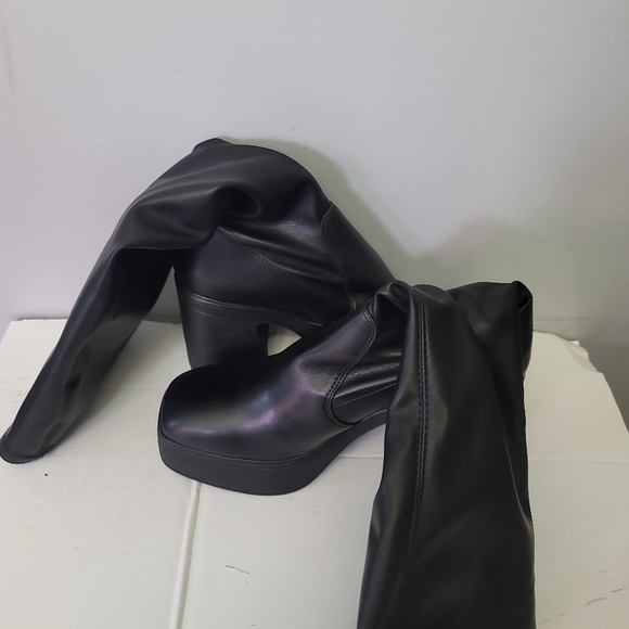 Steve Madden Phoenix Platform Faux Leather Knee High Boots - Picture 10 of 12